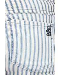 Frankie B. Suspender Stripe Shorts In Bluewhite