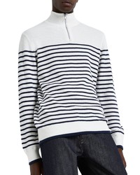 River Island Stripe Half Zip Cotton Sweater