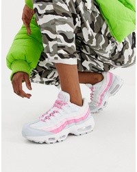Nike White And Pink Air Max 95 Trainers Psychic Pink