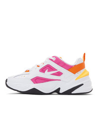 Nike White And Pink M2k Tekno Sneakers