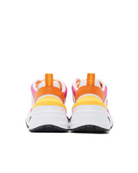 Nike White And Pink M2k Tekno Sneakers