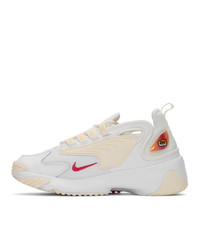 Nike White And Pink Zoom 2k Sneakers