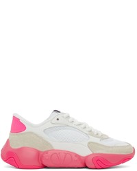 Valentino Garavani White Pink Bubbleback Low Sneakers