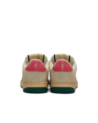 Gucci White And Pink Gg Screener Sneakers