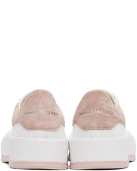 Alexander McQueen White Pink Deck Plimsoll Sneakers