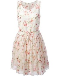 White and Pink Casual Dress