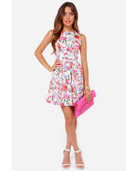 LuLu*s Lulus Sixth Scents White Floral Print Dress
