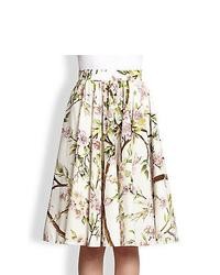 Dolce & Gabbana Full Floral Print Skirt White Print