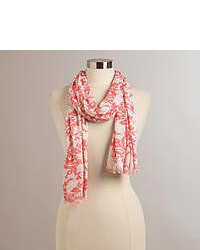 Cost Plus World Market White And Pink Floral Scarf