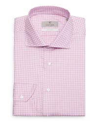 Canali Impeccabile Regular Fit Check Dress Shirt In Red At Nordstrom