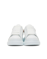 Alexander McQueen White And Pink Crystal Oversized Sneakers