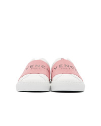 Givenchy White And Pink Elastic Urban Street Sneakers