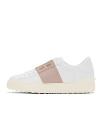 Valentino White And Pink Garavani Open Sneakers