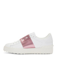 Valentino White And Pink Garavani Sneakers