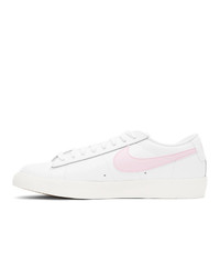 Nike White And Pink Leather Blazer Low Sneakers