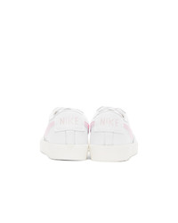 Nike White And Pink Leather Blazer Low Sneakers