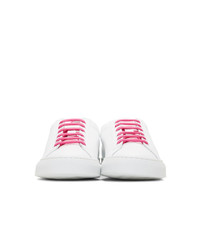 Common Projects White And Pink Original Achilles Retro Low Sneakers