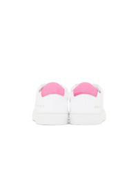 Common Projects White And Pink Original Achilles Retro Low Sneakers