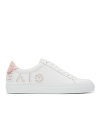 Givenchy White And Pink Urban Street Reverse Logo Sneakers