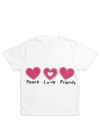 Artsmith Inc All Over Print T Shirt Cancer Peace Love Friends Heart Pink Ribbon