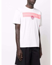 Stone Island Graphic Stripe Logo Embroidered T Shirt