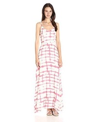 BB Dakota Finnley Pink Plaid Printed Heavy Rayon Maxi Dress