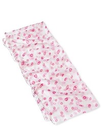 Manhattan Scarf Company Infinity Scarf Lip Print Pink And White