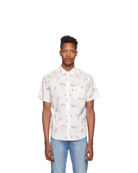 Levis White And Pink Flamingo Sunset Standard Shirt