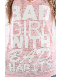 Tag Twenty Two Bad Girl Burnout Tank In Pink