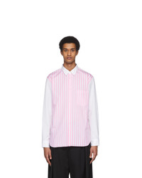 Comme Des Garcons Homme Plus White And Pink Striped Shirt