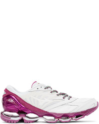 White and Purple Athletic Shoes