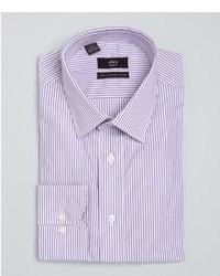 Alara Purple Bar Striped Slim Fit Dress Shirt