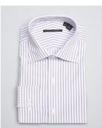 Hart Schaffner Marx Purple Stripe Spread Collar Dress Shirt
