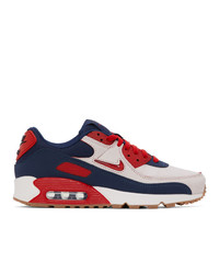 Nike Navy And Red Air Max 90 Sneakers