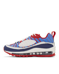 Nike White And Blue Air Max 98 Sneakers