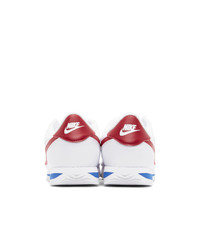 Nike White And Red Cortez Basic Sneakers