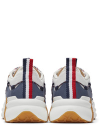 Moncler White Navy Compassor Sneakers