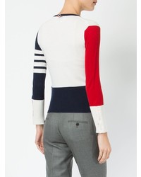 Thom Browne Classic Crewneck Pullover In Funmix Cashmere With 4 Bar Sleeve Stripe Unavailable