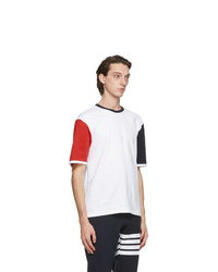 Thom Browne White Contrast Sleeve Ringer T Shirt