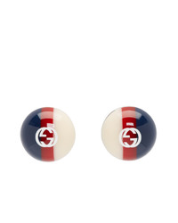 White and Red and Navy Earrings