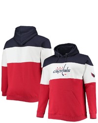 White and Red and Navy Fleece Hoodie