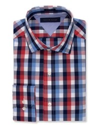 Tommy Hilfiger Big And Tall Bold Red And Blue Check Dress Shirt