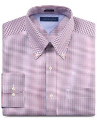Tommy Hilfiger Big And Tall Red And Blue Check Dress Shirt