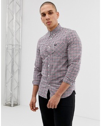 Fred Perry Gingham Shirt In Navy