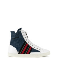 White and Red and Navy High Top Sneakers