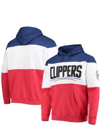 FANATICS Branded Royalred La Clippers Colorblock Wordmark Pullover Hoodie