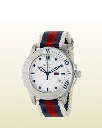 Gucci G Timeless Sport Stainless Steel And Web Watch