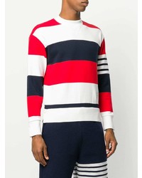 Thom Browne Engineered Rugby Stripe Drop Shoulder Crewneck Jersey Sweatshirt