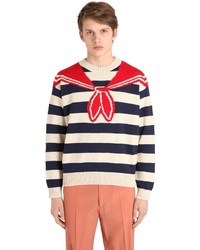 Gucci Ribbon Striped Cotton Sweater