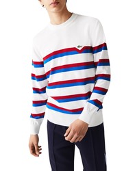 Lacoste Stripe Crewneck Cotton Sweater